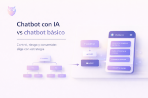 Chatbot con IA vs chatbot básico: automatizar respuestas no es lo mismo que automatizar resultados